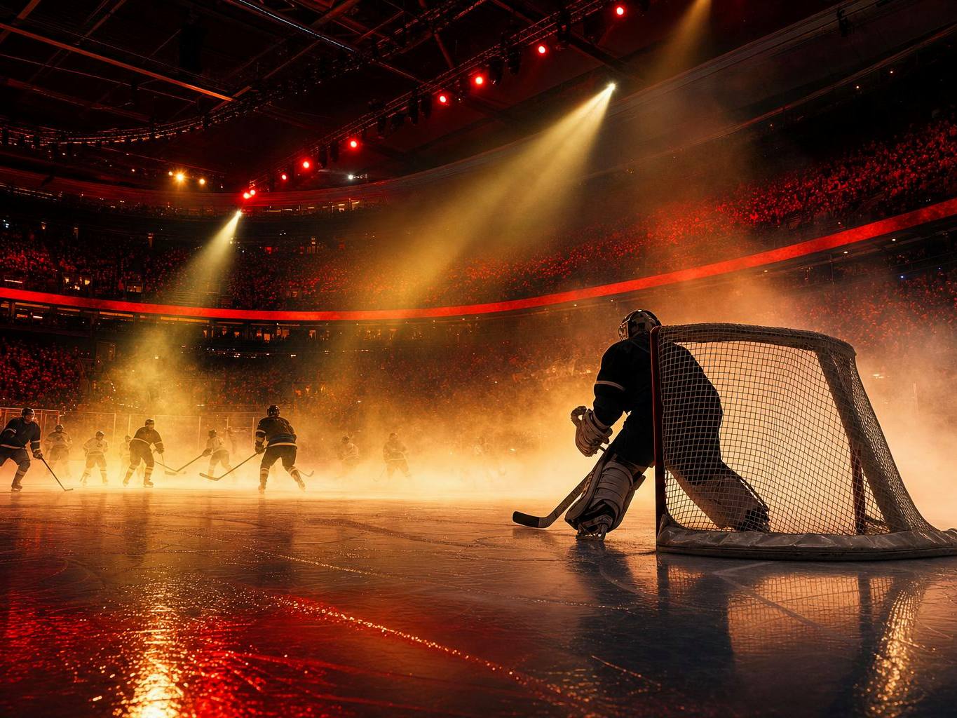 Editorial hockey scene